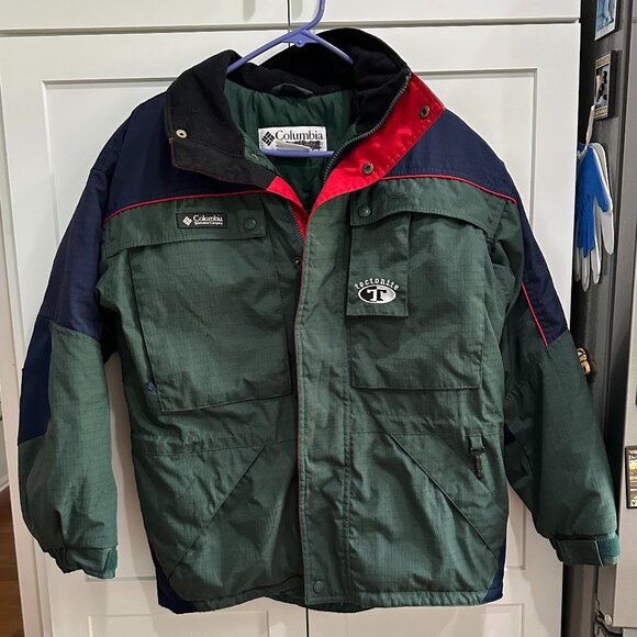 Columbia Tectonite Youth Ski Jacket, 14/16, Like New, Green/Dk Blue, Exc Cond - Picture 1 of 10